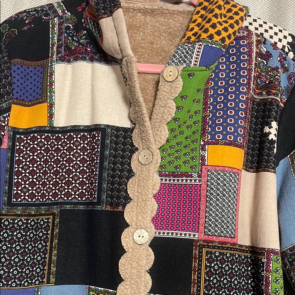 Colorful Patchwork Hooded Jacket - image 3